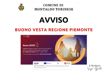 Regione Piemonte - Buono Vesta 2 per famiglie con bambini nati dal 01/01/2020